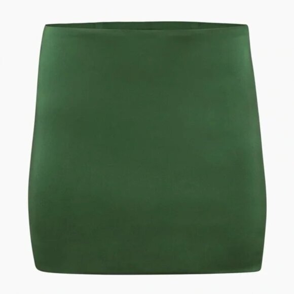 Aritzia Sunday Best Rocoo Satin Mini Skirt in Nature Green Size 6 - Picture 1 of 7